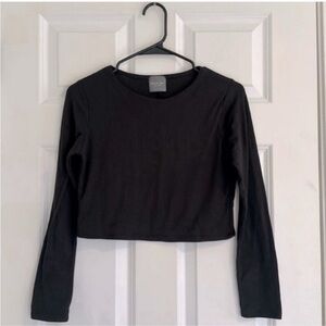 Olivia Rae New York Slim Fit Rib Crop Long Sleeve Top size M